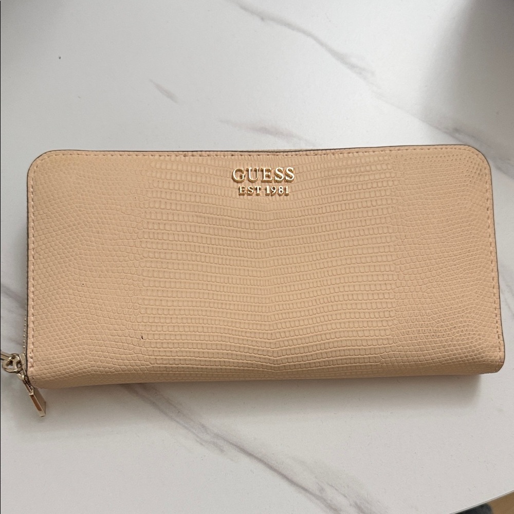 Guess Beige Textured Women's Wallet